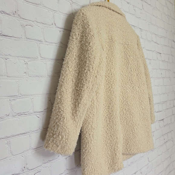 Zara Cream Light Pink Teddy Jacket Girls - Picture 13 of 15